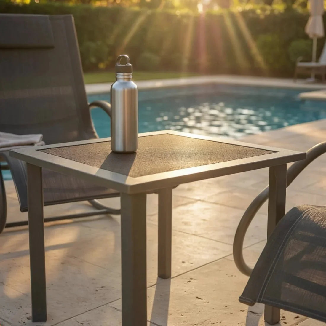 ZENIT – Ensemble 2 Chaises Longues & Table Extérieur - Oscille